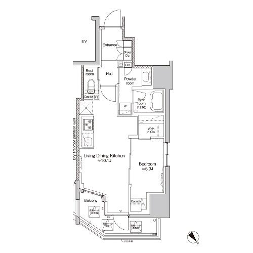 プラウドフラット文京千駄木間取り図