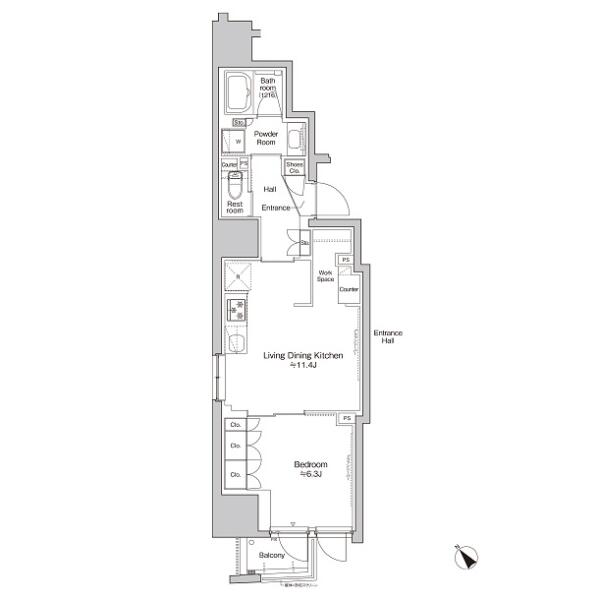 プラウドフラット文京千駄木間取り図