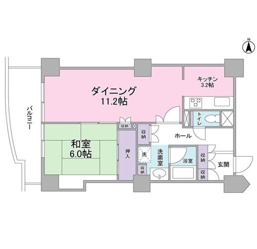 文京グリーンコートビュータワー本駒込B棟 B2008号室 間取り図