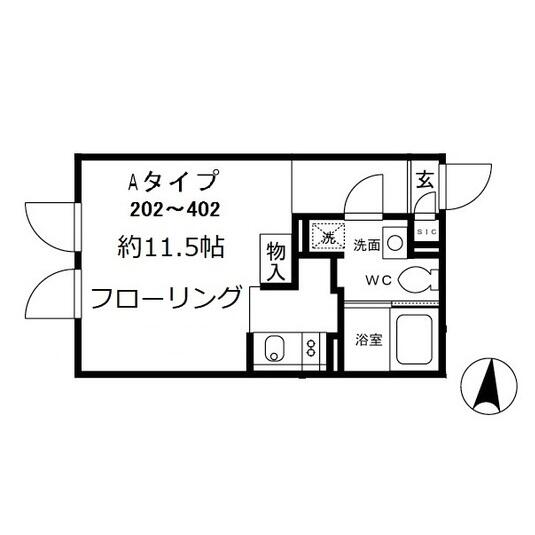アレーロ白山II　～ALERO Hakusan II～ 302号室 間取り図