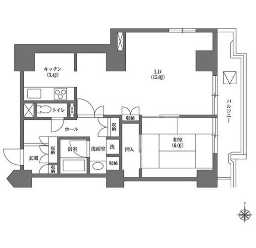 文京グリーンコートビュータワー本駒込B棟間取り図