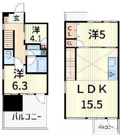 ガーデンテラス白山 104号室 間取り図