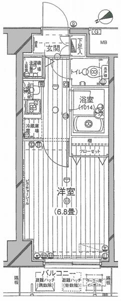 プレール・ドゥーク文京白山 205号室 間取り図