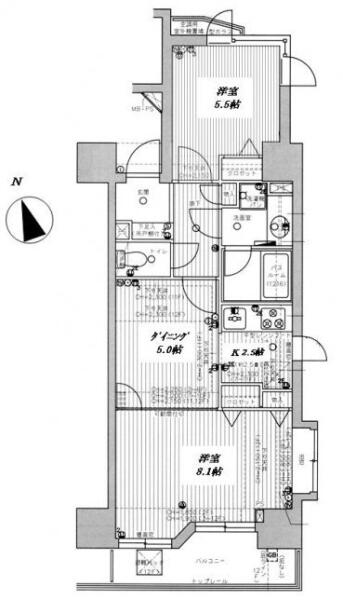 ライオンズマンション小石川シティ間取り図