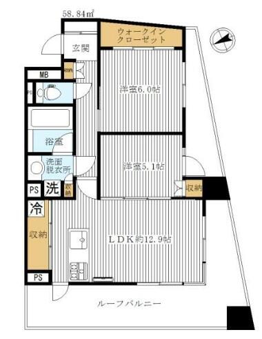 フォリアージュ 712号室 間取り図
