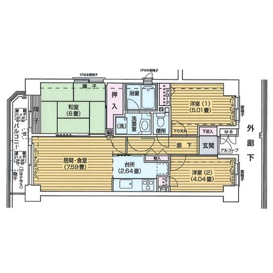 ランテルナ小石川 406号室 間取り図