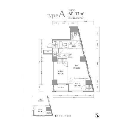 JP noie 小石川富坂 1302号室 間取り図