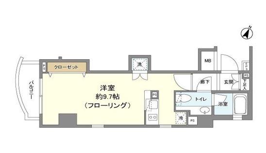 アクロス文京 903号室 間取り図