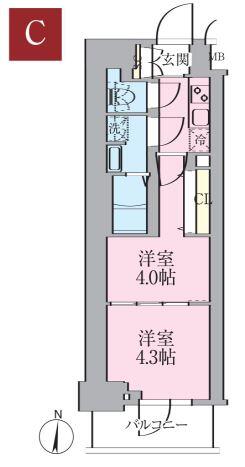 ルネサンスコート文京白山 102号室 間取り図