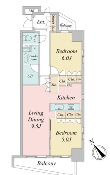 デュオステージ後楽園 703号室 間取り図