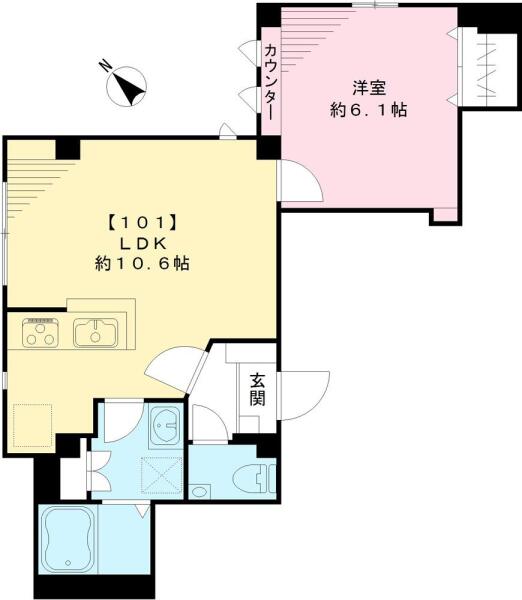 ラシーネ・テラス文京千駄木 101号室 間取り図