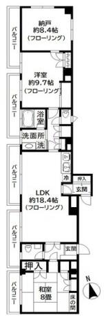 湯島台レジデンス 702号室 間取り図