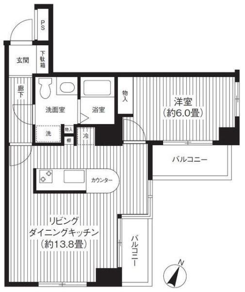 ヒルサイド白山 203号室 間取り図