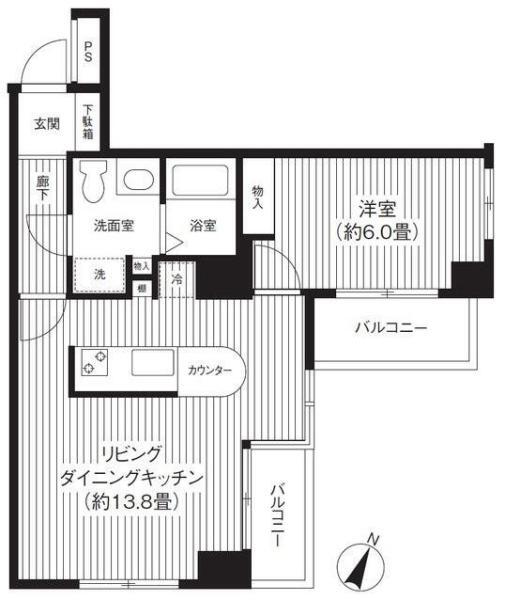 ヒルサイド白山 303号室 間取り図