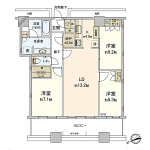 芝浦アイランドケープタワー 1810 間取り図