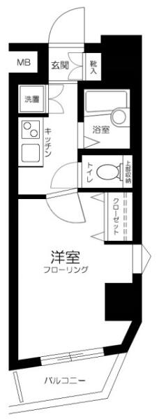 パークウェル千駄木駅前 1104号室 間取り図
