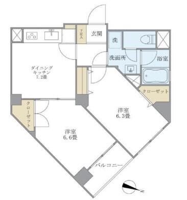 TKD本郷 701号室 間取り図