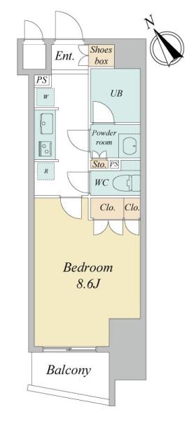 デュオステージ後楽園 702号室 間取り図