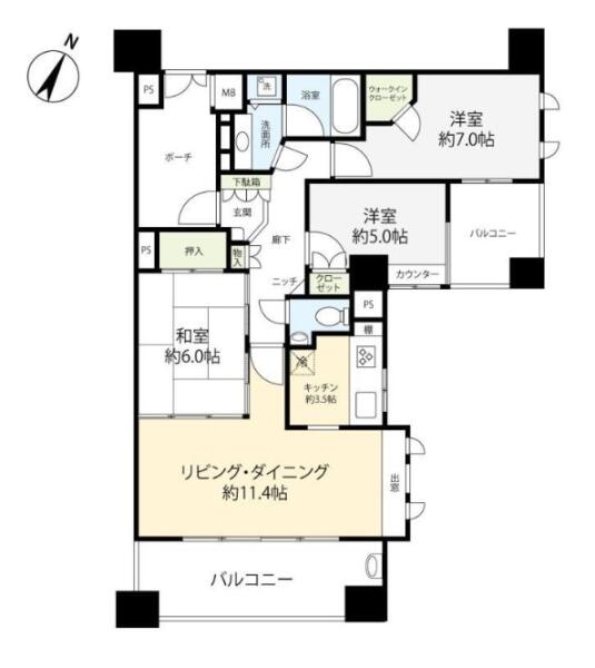 文京小日向シティタワー間取り図