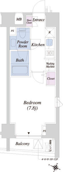 THEATER COURT本駒込（シアターコート本駒込） 1302号室 間取り図