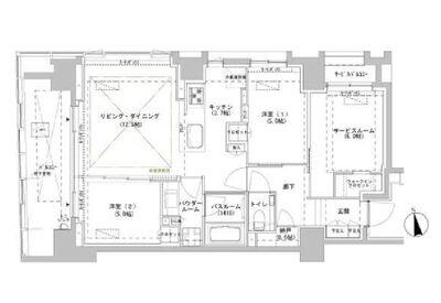 パークスフィア牛込神楽坂 1301号室 間取り図