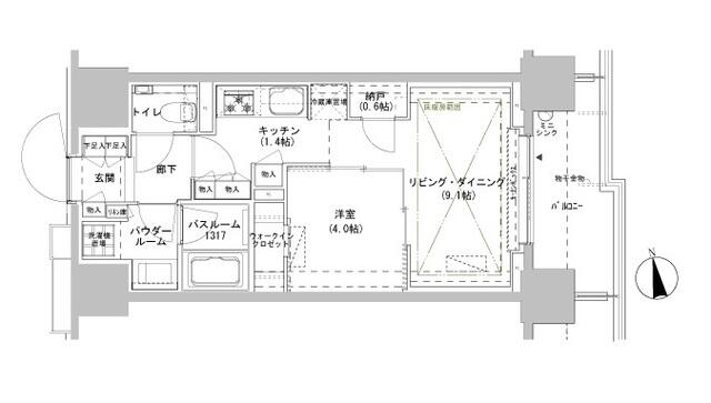 パークスフィア牛込神楽坂間取り図