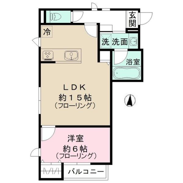 サンハイム二十騎町 201号室 間取り図