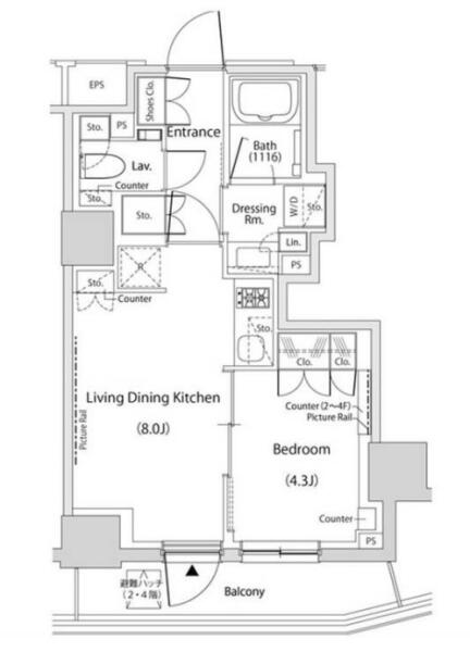 ザ・パークハビオ文京目白台プレイス 202号室 間取り図