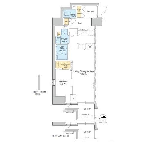 プラウドフラット本郷三丁目 1101号室 間取り図