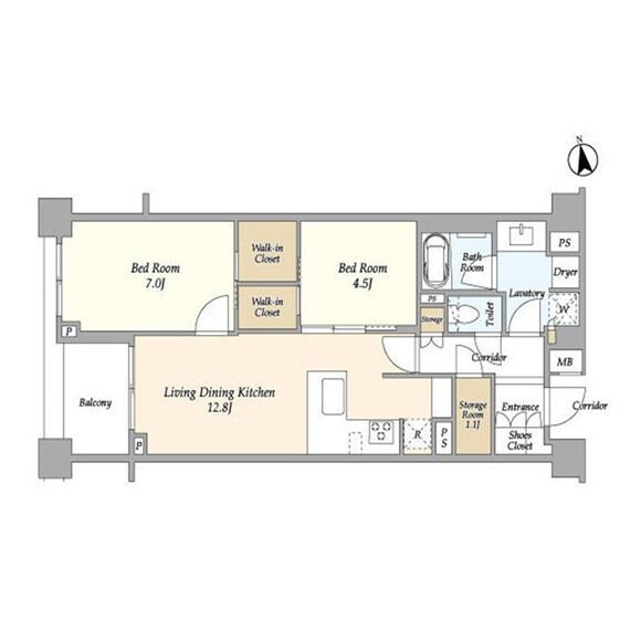 ブランズ牛込柳町 412号室 間取り図