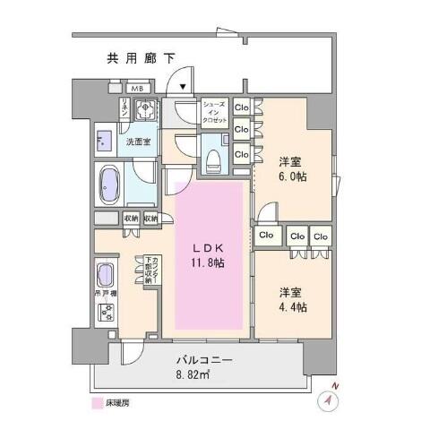 グローリオコンフォート文京本駒込 204号室 間取り図