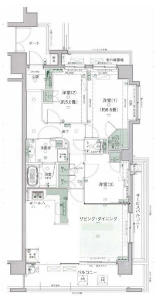 パークホームズ小石川 609号室 間取り図