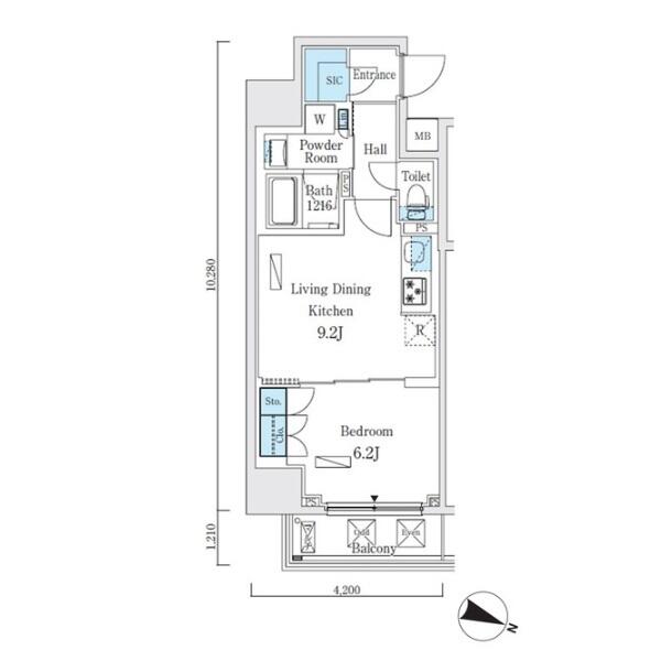 ジオエント本郷三丁目 1204号室 間取り図