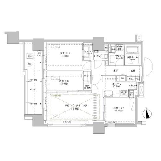 パークスフィア牛込神楽坂間取り図