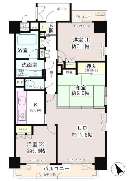 リーラ文京本駒込 1004号室 間取り図