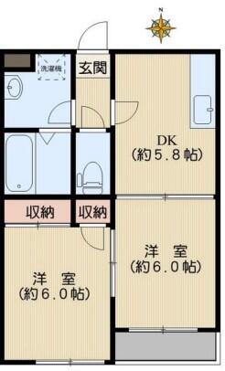 ヴィレッジ白山 202号室 間取り図