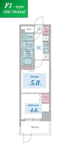 クロスレジデンス六義園 101号室 間取り図