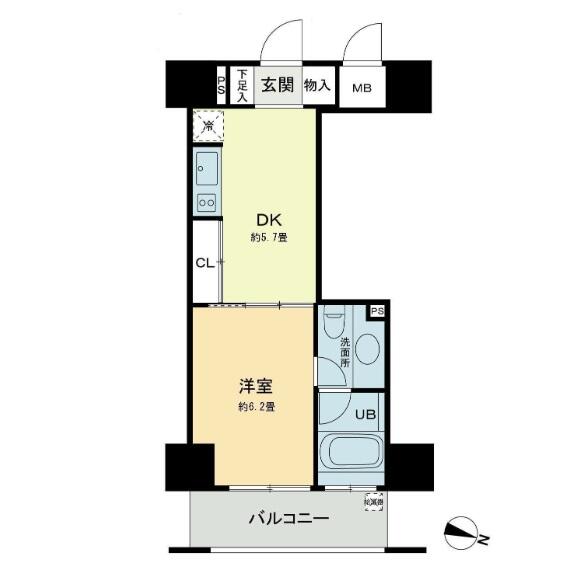 ベルファース本郷弓町 1203号室 間取り図