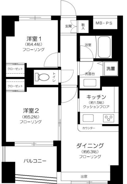 ウィン千駄木 204号室 間取り図