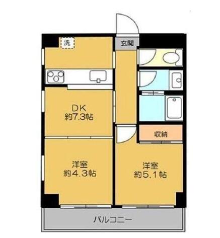 コンフォート目白台 401号室 間取り図