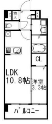 プライムアーバン千駄木 607号室 間取り図