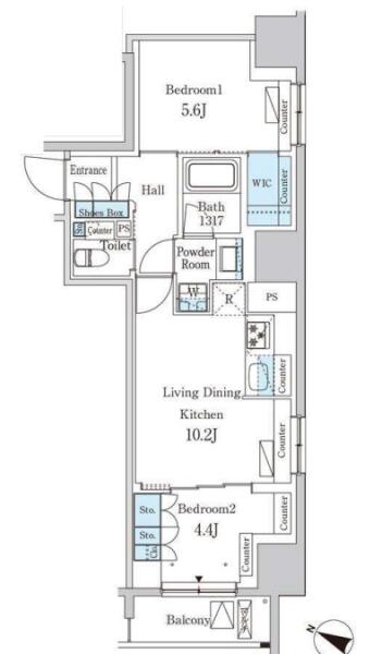 パークアクシス神保町 202号室 間取り図