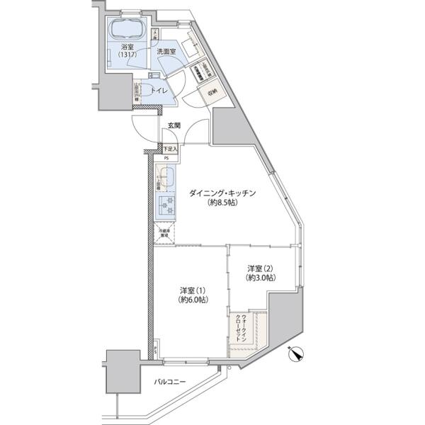 レジディア文京小石川II（クレヴィアリグゼ小石川）間取り図