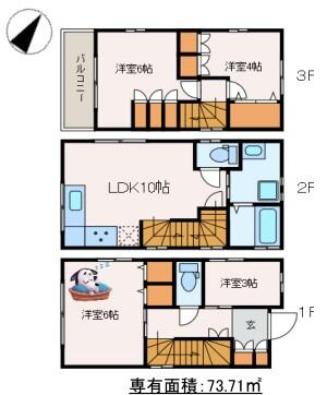 千石2丁目戸建て間取り図