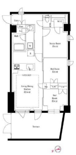 343レジデンス後楽園（オープンレジデンシア）間取り図