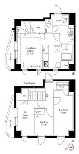 343レジデンス後楽園（オープンレジデンシア）間取り図