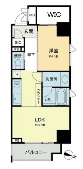 ベルファース本郷弓町 201号室 間取り図