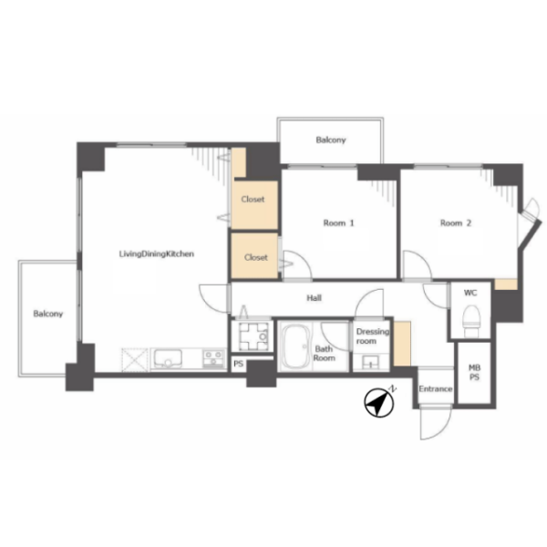 ライオンズマンション新大塚間取り図