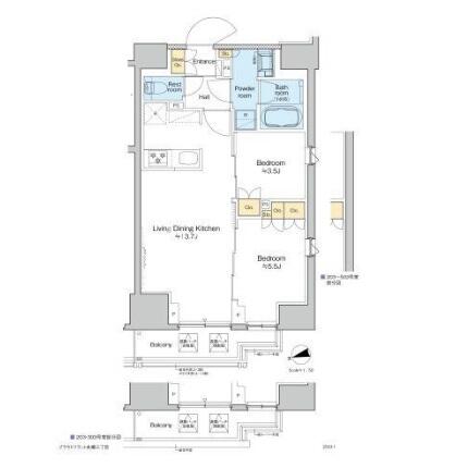 プラウドフラット本郷三丁目 1003号室 間取り図