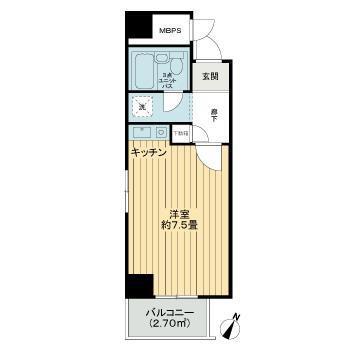 ストーク小石川 707号室 間取り図